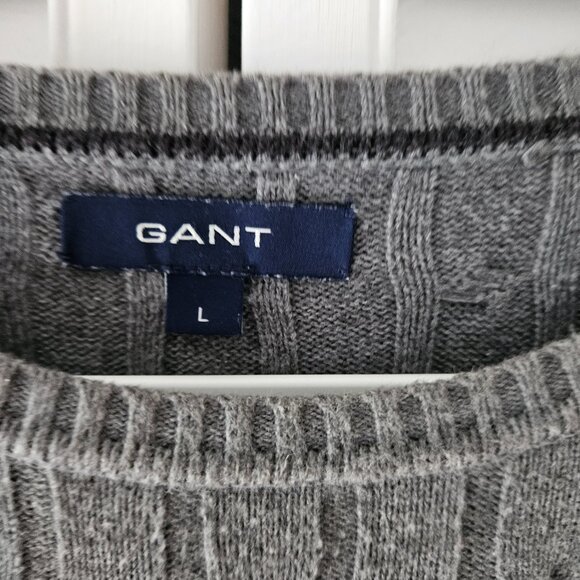 Gant Cable Knit Cotton Sweater Large - Picture 4 of 4